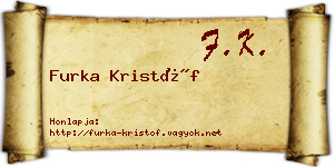Furka Kristóf névjegykártya